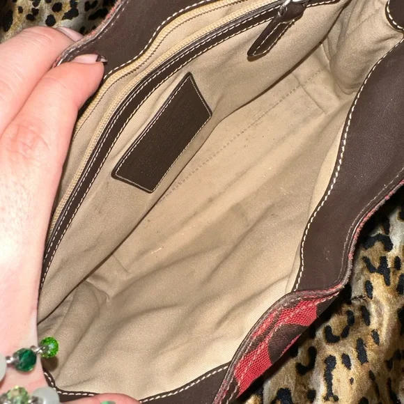 Coach Red and Brown Shoulder Bag - Picture 3 of 4